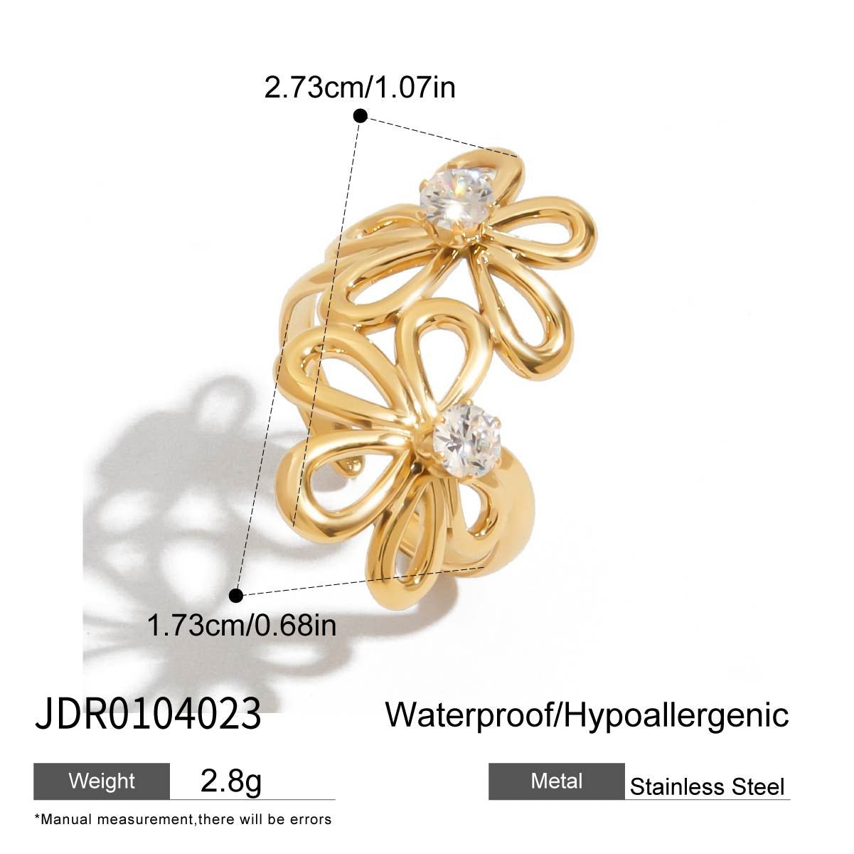 Jie Ding Zircon Ring Titanium Steel Female Ring Stainless Steel Jewelry
