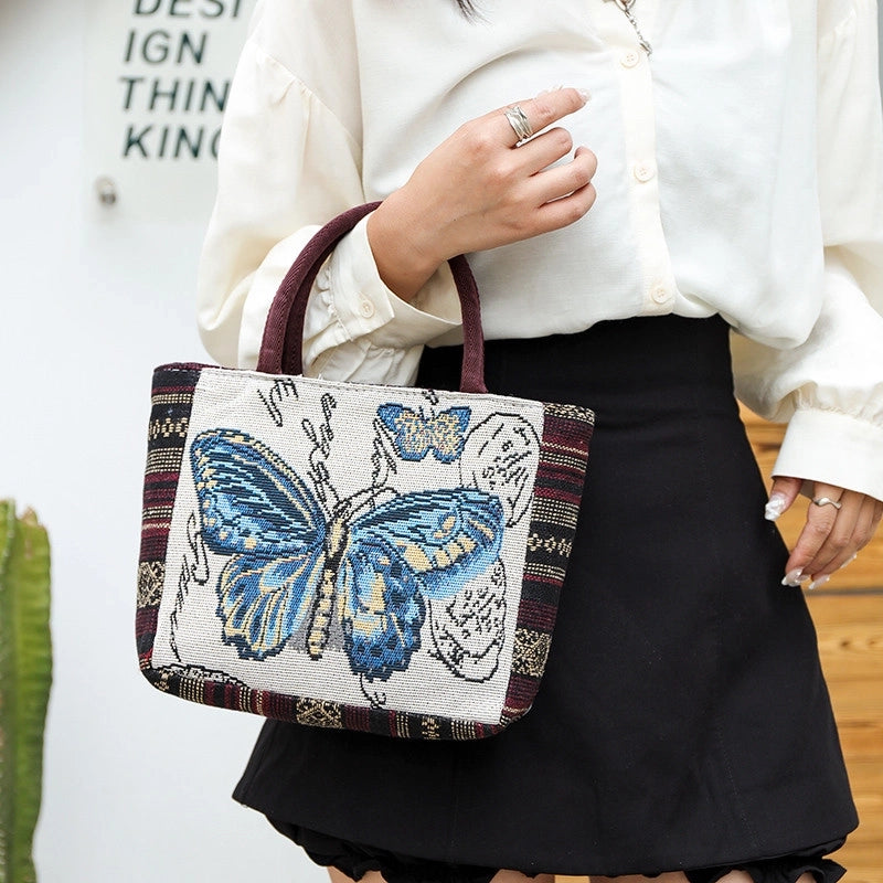 Women's Vintage Style Butterfly Polyester Shopping Bags