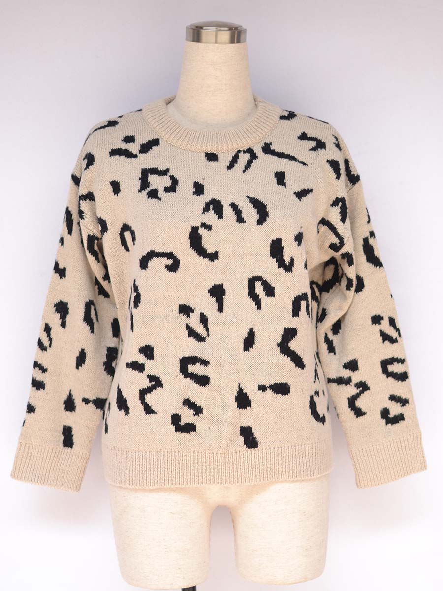 Leopard Printed Knit Sweater