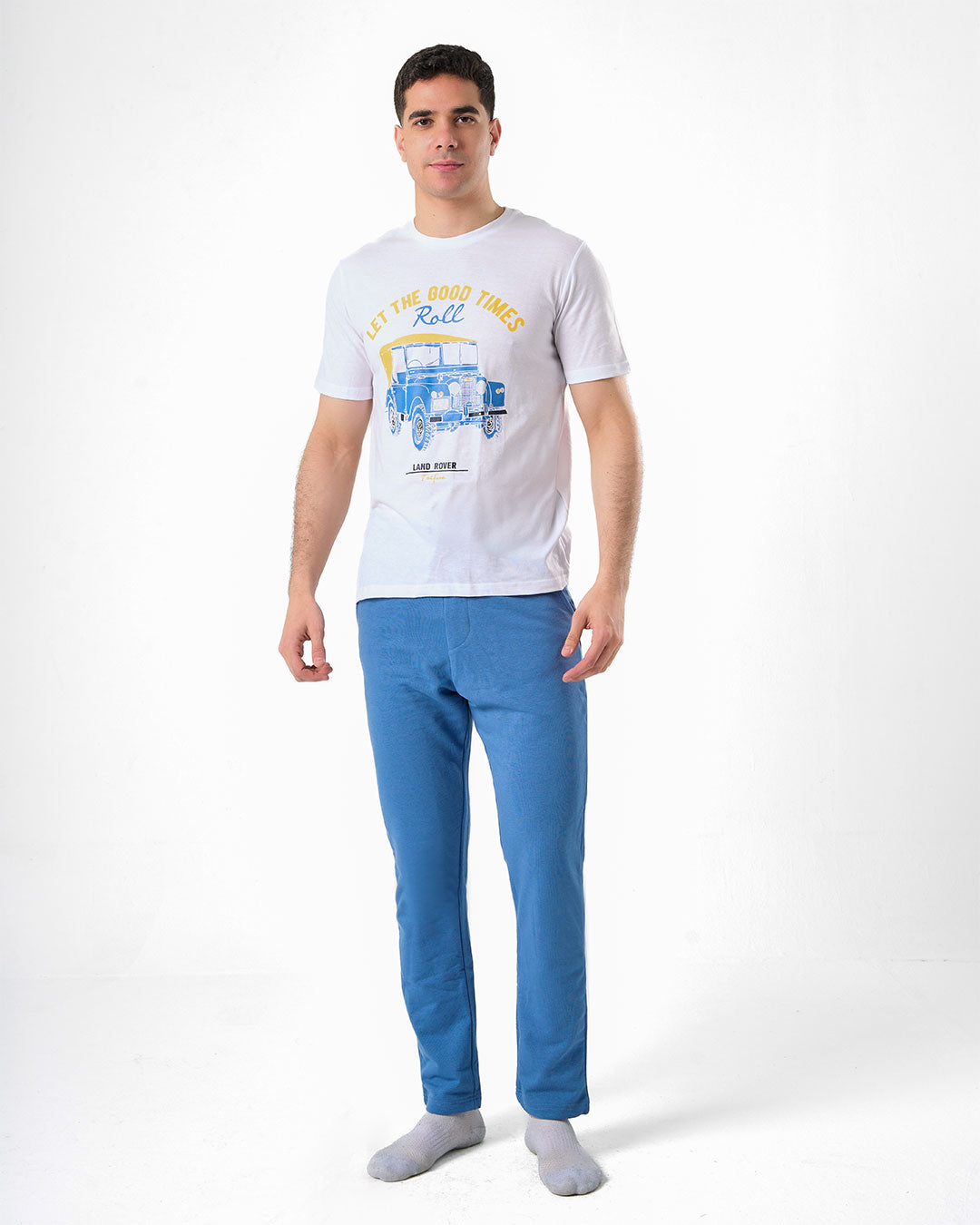 Men Short Sleeves Pajama with Pants