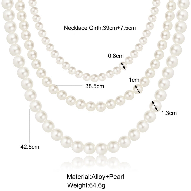 Fashion Round Artificial Pearl Women's Necklace 1 Piece