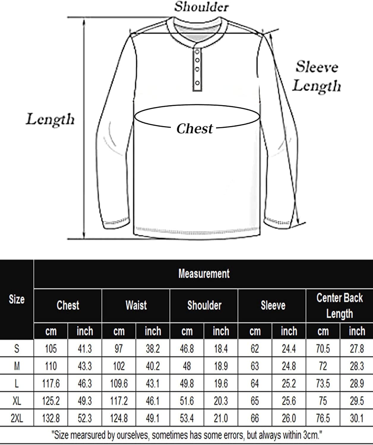 Long Sleeve Waffle Henley Shirts (US Only)