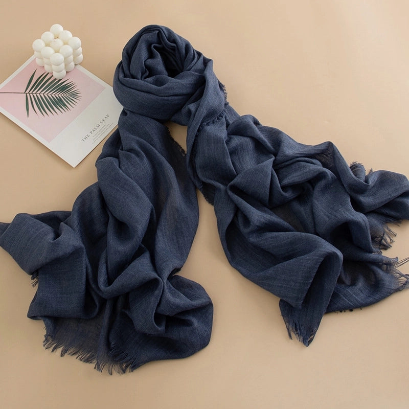 Spring And Summer New Solid Color Thin Scarf High Sense Female All-Matching Long Air Conditioning Shawl Sunscreen Scarf Scarf