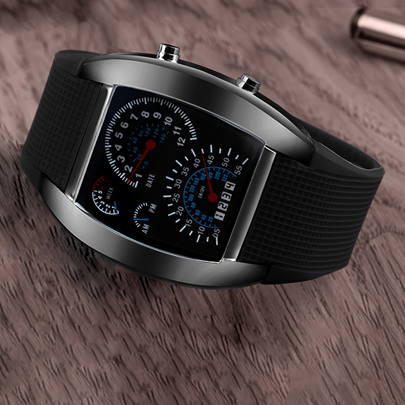1pc Foreign Trade Cross-border Led Electronic Explosive Aviation Watch Men's Square Sports Dashboard Creative Watch