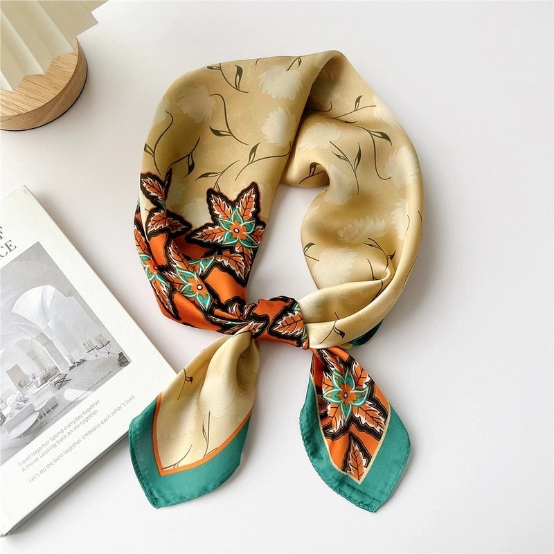 Women's Cartoon Style Cute Minimalist Printing Polyester Printing Silk Scarf