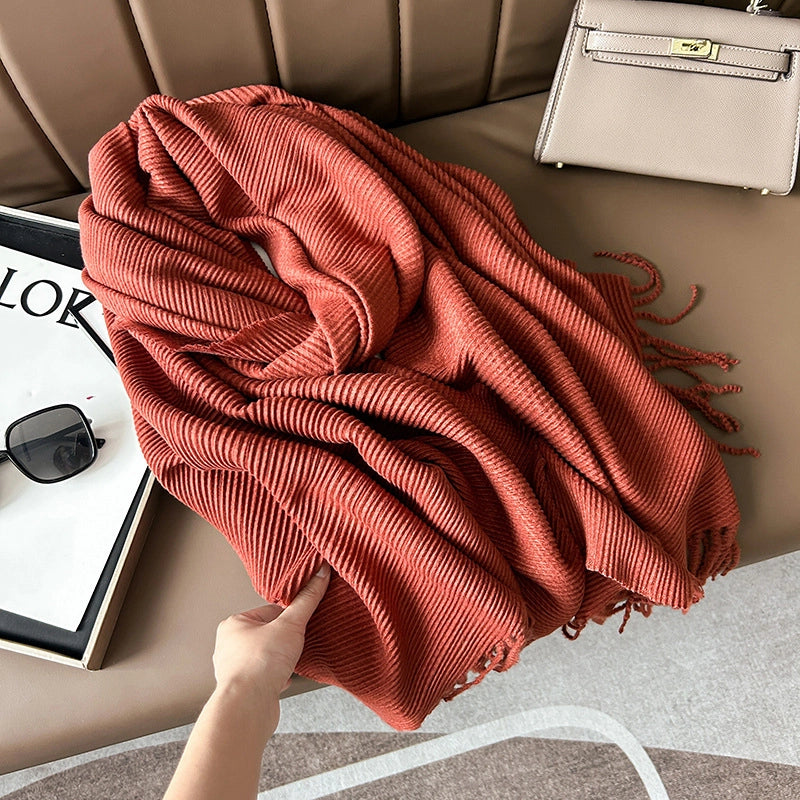 Women's Basic Solid Color Polyester Scarf