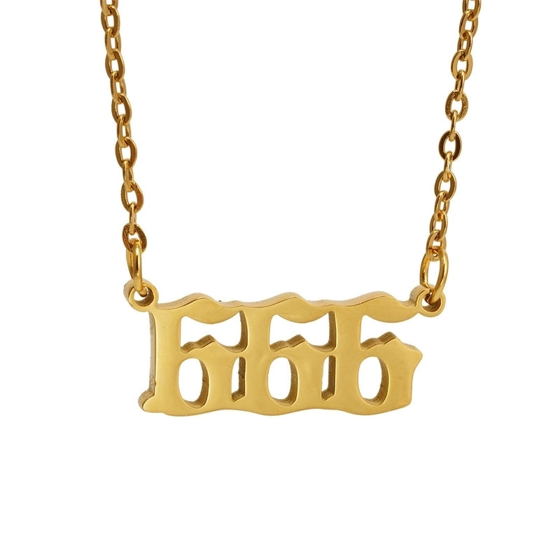 Minimalist Number Stainless Steel Plating Necklace 1 Piece