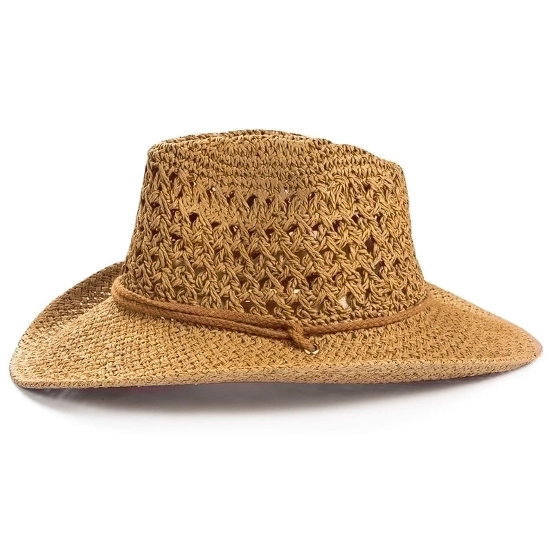Unisex Ethnic Style Solid Color Braid Big Eaves Straw Hat