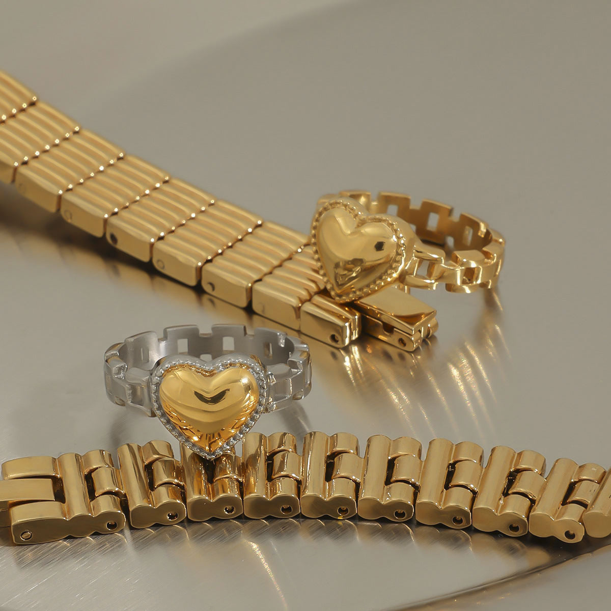 Stainless Steel Watch Strap Love Ring Titanium Steel Ring