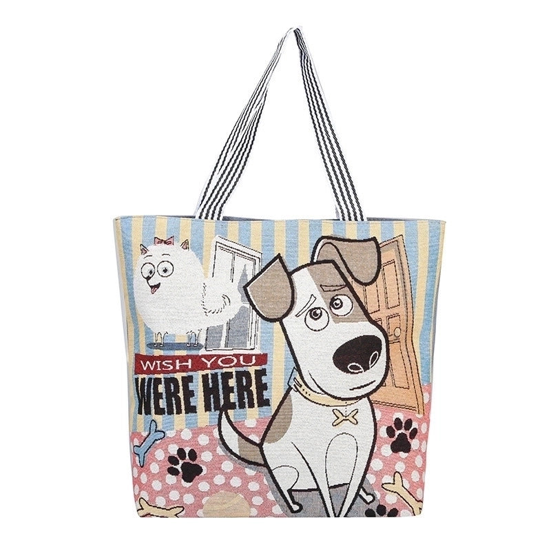 Women's All Seasons Canvas Animal Streetwear Square Zipper Shoulder Bag
