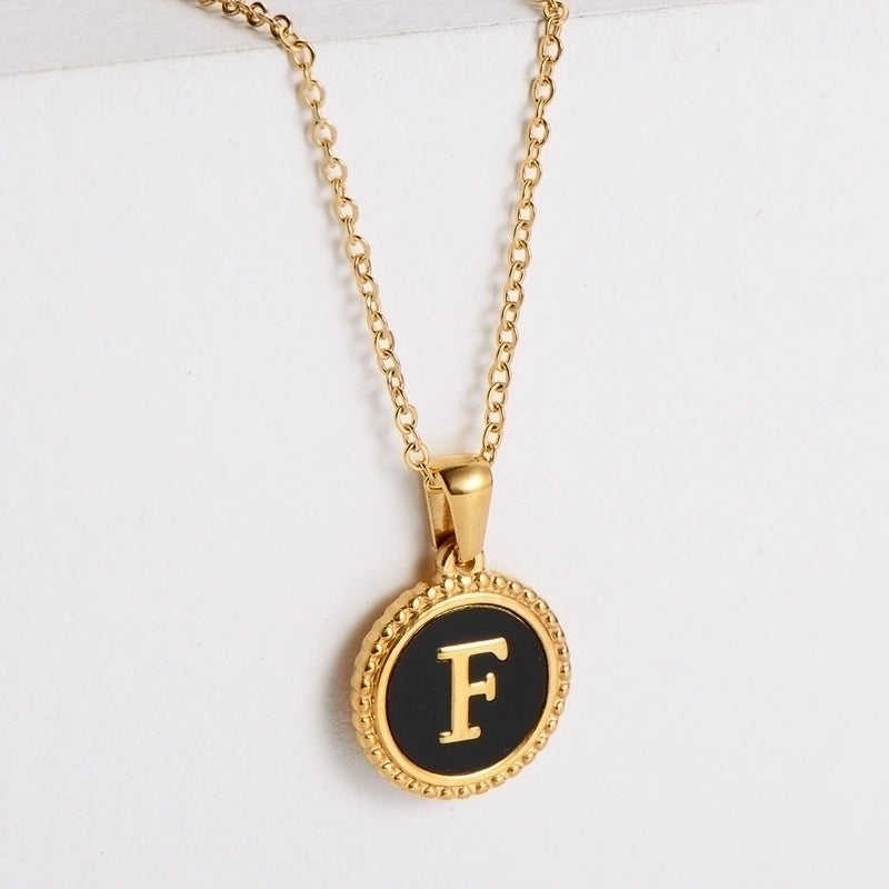 Fashion Letter 304 Stainless Steel No Inlaid 18K Gold Plated Plating Stainless Steel Necklaces