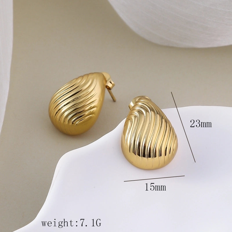 12 Pieces Minimalist Commute Geometric Heart Shape Plating Titanium Steel Drop Earrings Earrings Ear Studs