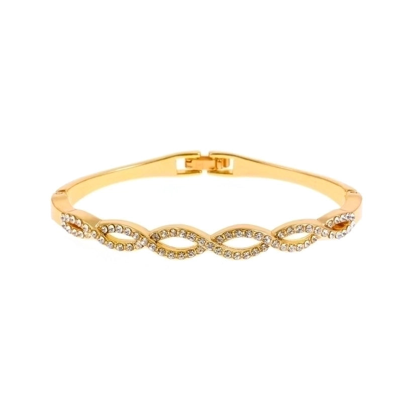 Alloy Gold Plated Silver Plated Fashion Plating Inlay Heart Shape Feather Bow Knot Bangle