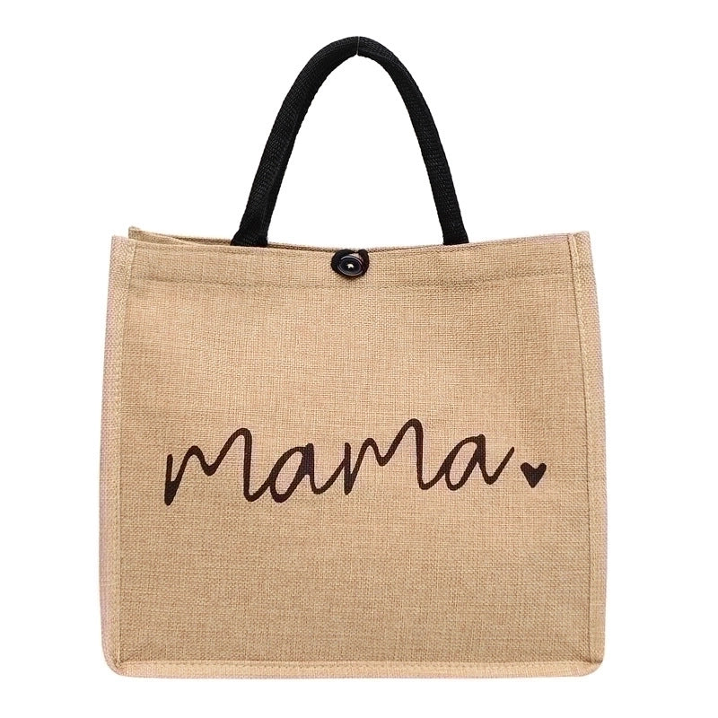 Women's Vintage Style Letter Cotton And Linen Shopping Bags