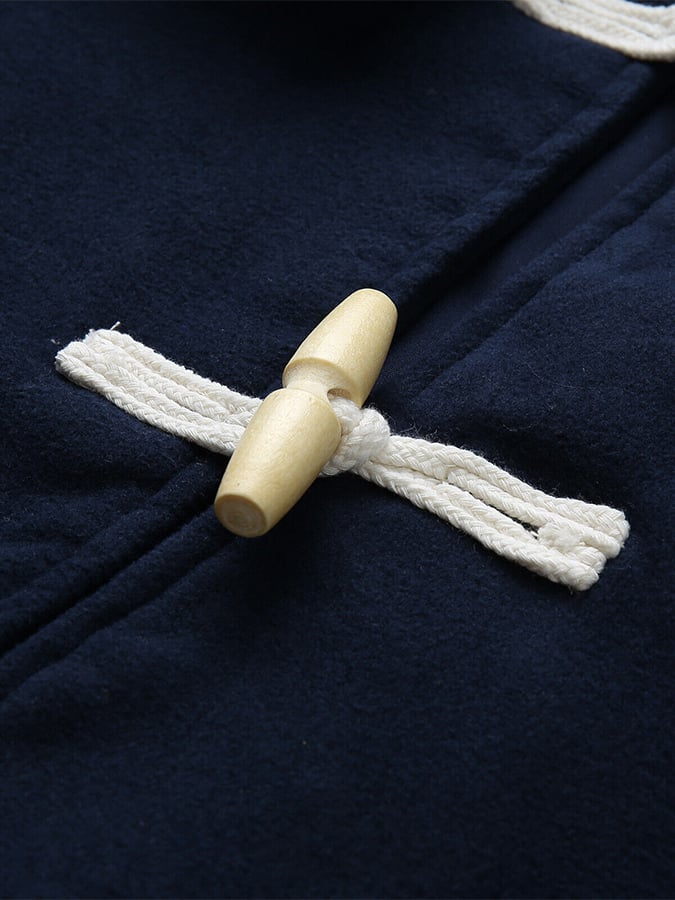 Men's Vintage Casual Toggle Solid Color Turndown Collar Coat