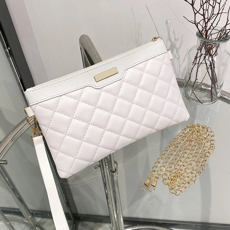 White Red Black Pu Leather Geometric Square Evening Bags