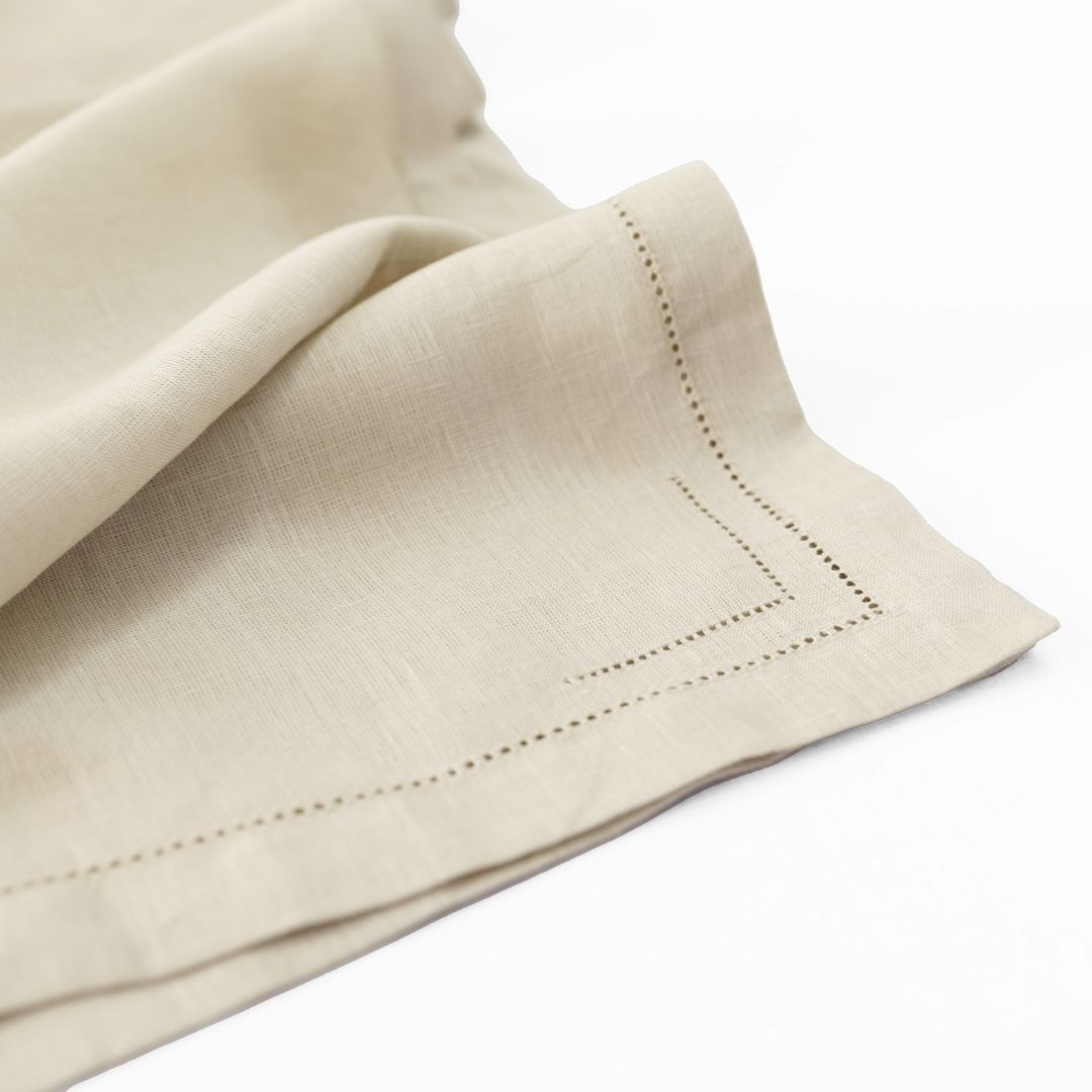 Natural 100% Linen Incomplete Hemstitch Table Runner 72