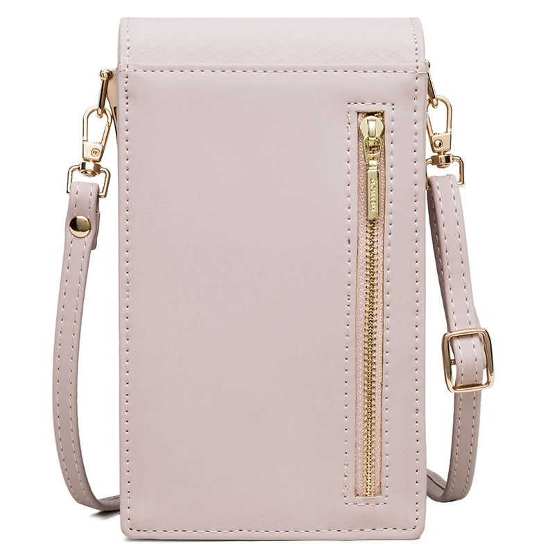Cross-border Mobile Phone Bag Female Japanese And Korean Partysu Verticle Square Metal Buckle Simple Shoulder Bag