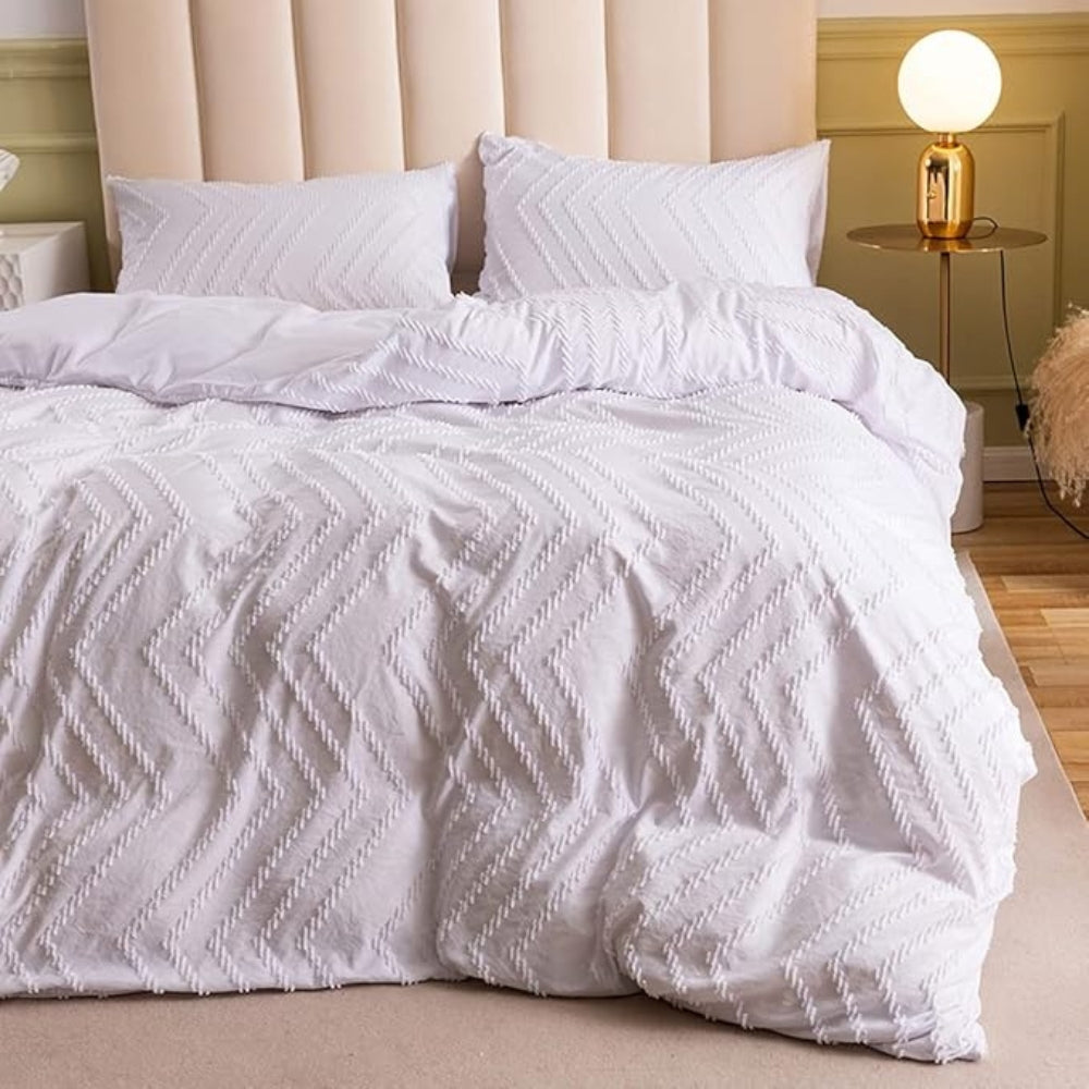 Chevron Plush Quilted Blanket | 3pcs Set