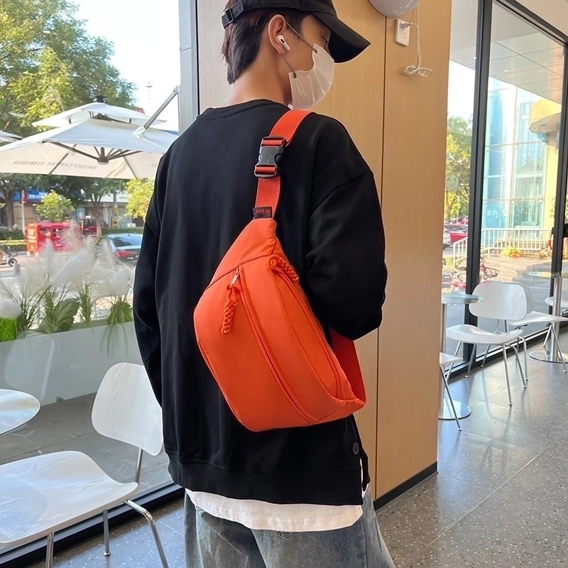 Women's Men's Preppy Style Streetwear Sports Solid Color Nylon Waist Bags