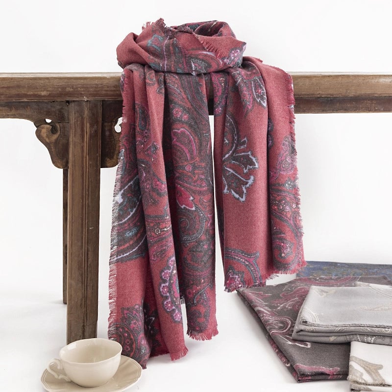 Women's Vintage Style Cashew Nuts Polyester Tassel Scarf