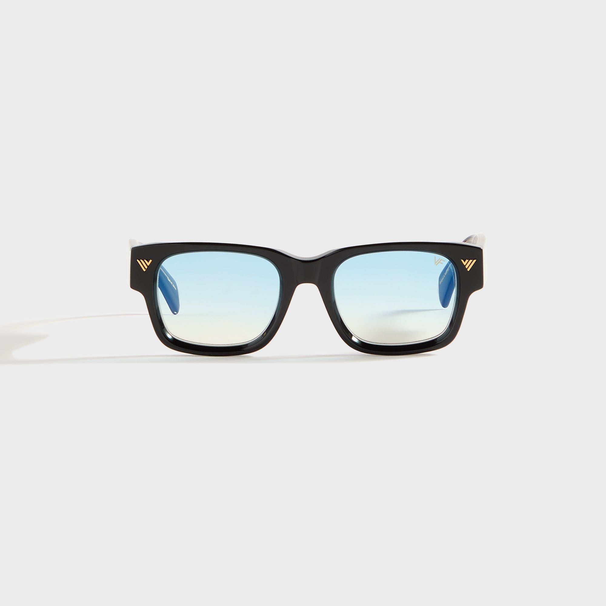 Vintage Frames Bowie Black and Clear Acetate - Glossy Black / Blue