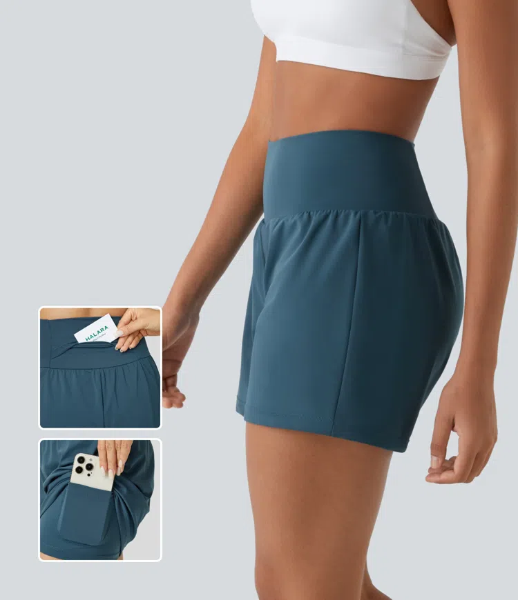 ⚡7 Packs for $24.98⚡Super High Waisted Back Pocket & Side Hidden Pocket 2-in-1 Yoga Shorts, 7/14 Color Sets