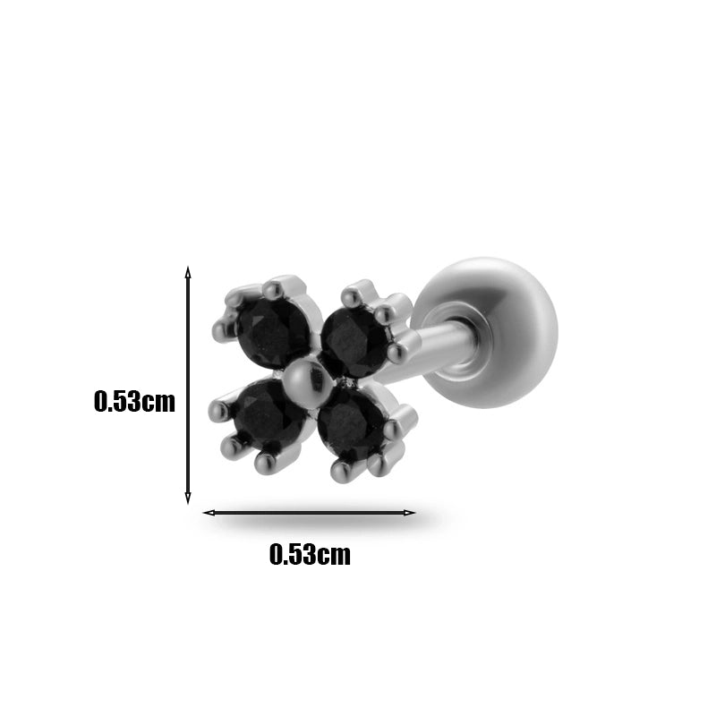 1 Piece Ear Cartilage Rings & Studs Minimalist Geometric 316L Stainless Steel  Copper Plating Inlay Zircon