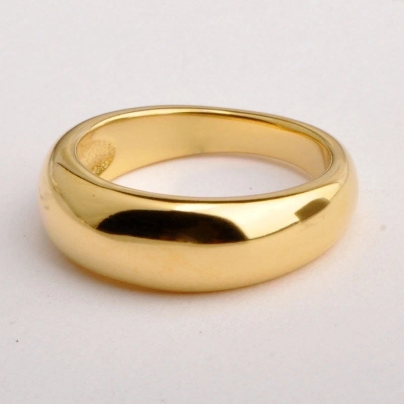 Minimalist Solid Color Stainless Steel 18K Gold Plated Plating Rings