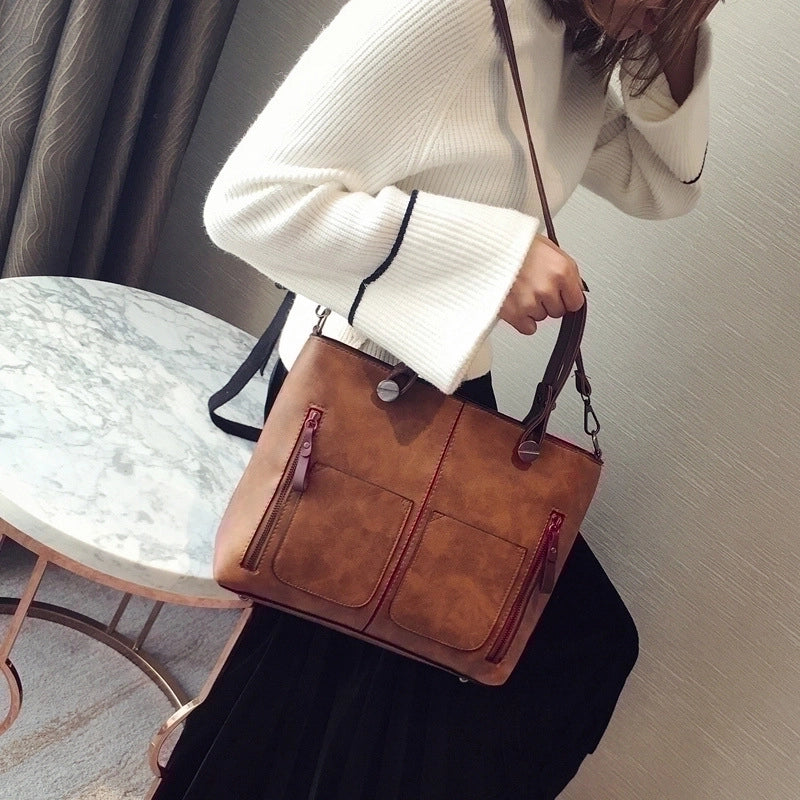 Large Pu Leather Streetwear Tote Bag Handbag