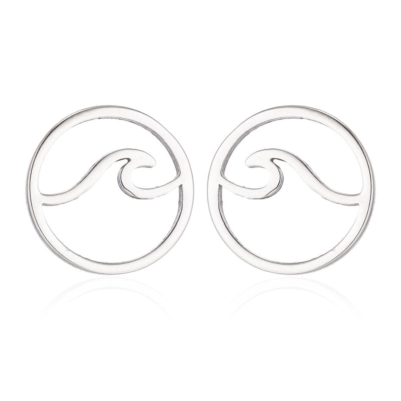Minimalist Geometric Plating 304 Stainless Steel No Inlaid 18K Gold Plated Earrings