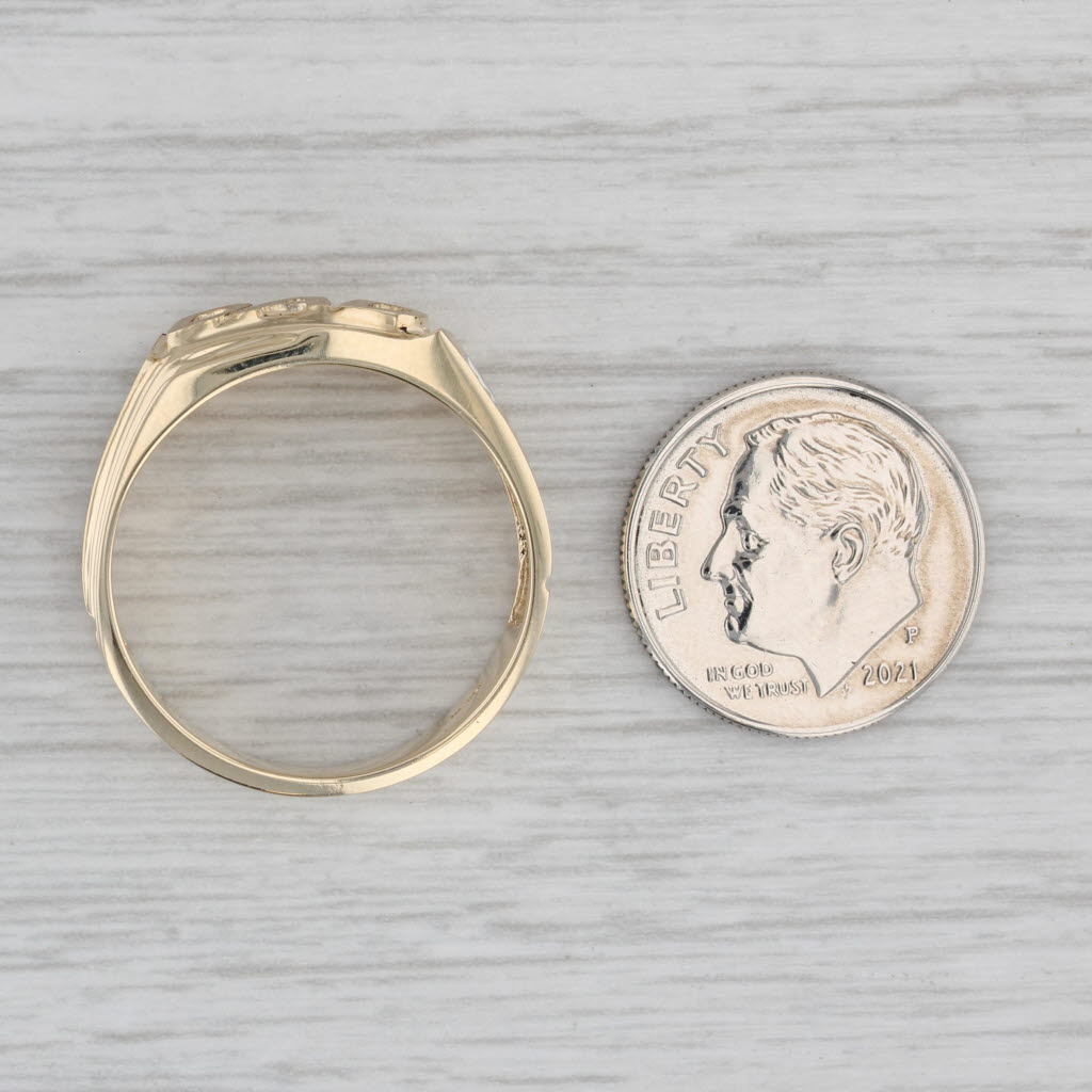 DAD Ring 10k Yellow Gold Size 10 Diamond Accents Gift Keepsake
