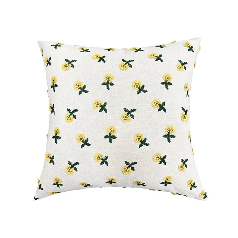 Sweet Minimalist Flower Cotton And Linen Throw Pillow Pillow Cases Couch & Sofa Decor
