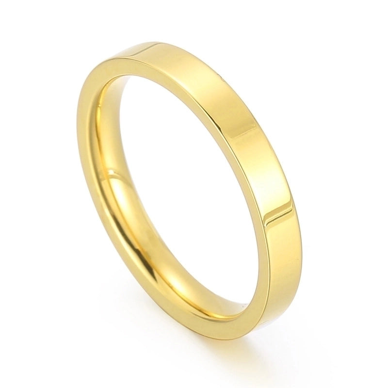 Fashion Round Stainless Steel 18K Gold Plated Rings