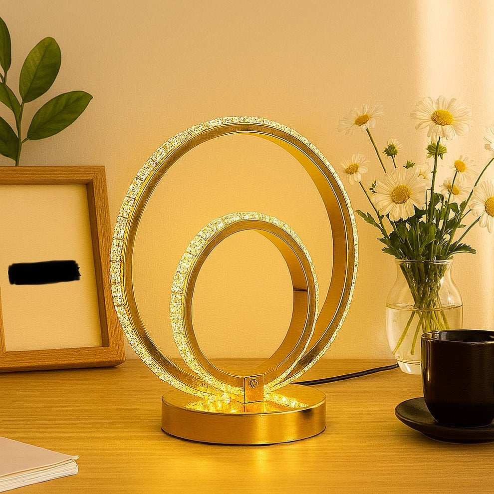 Gold LED Bedside Lamp with Modern Design