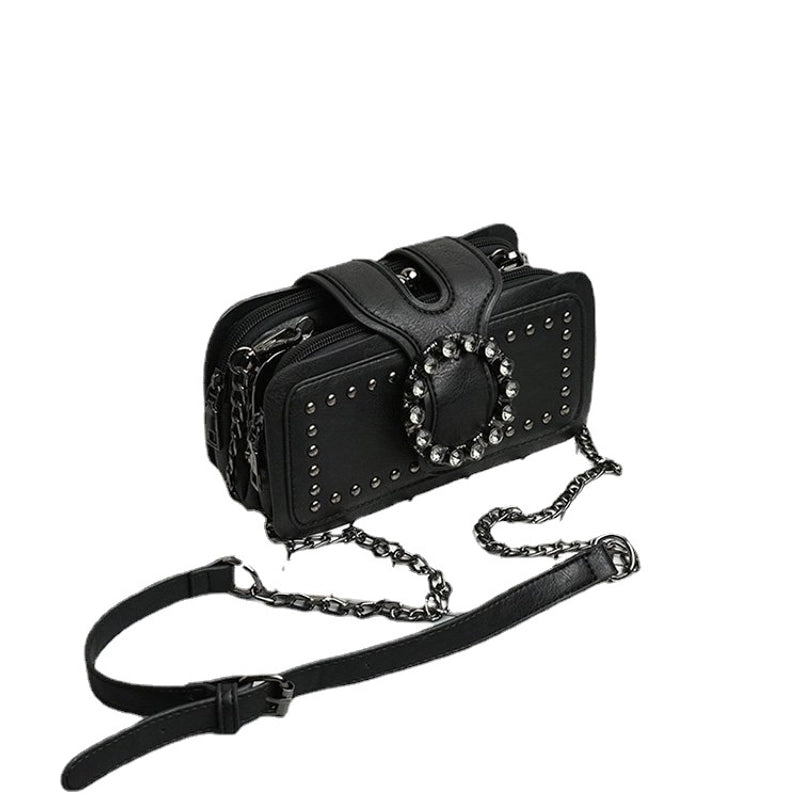 Women's Small Pu Leather Solid Color Streetwear Magnetic Buckle Crossbody Bag