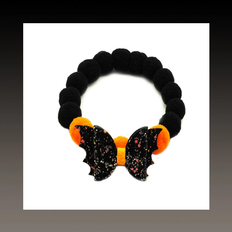 Colorful Ghost Festival Cat Dog Ball Collar Elastic Adjustable Pet Halloween Accessories Cole Duck Accessories