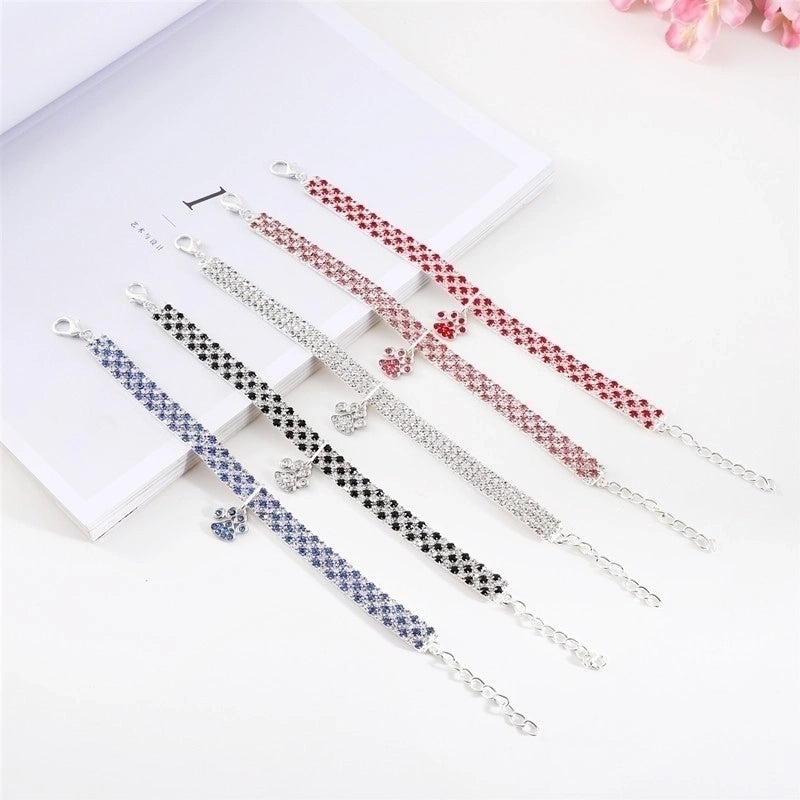 Minimalist Classic Style Alloy Plaid Diamond Pet Collar