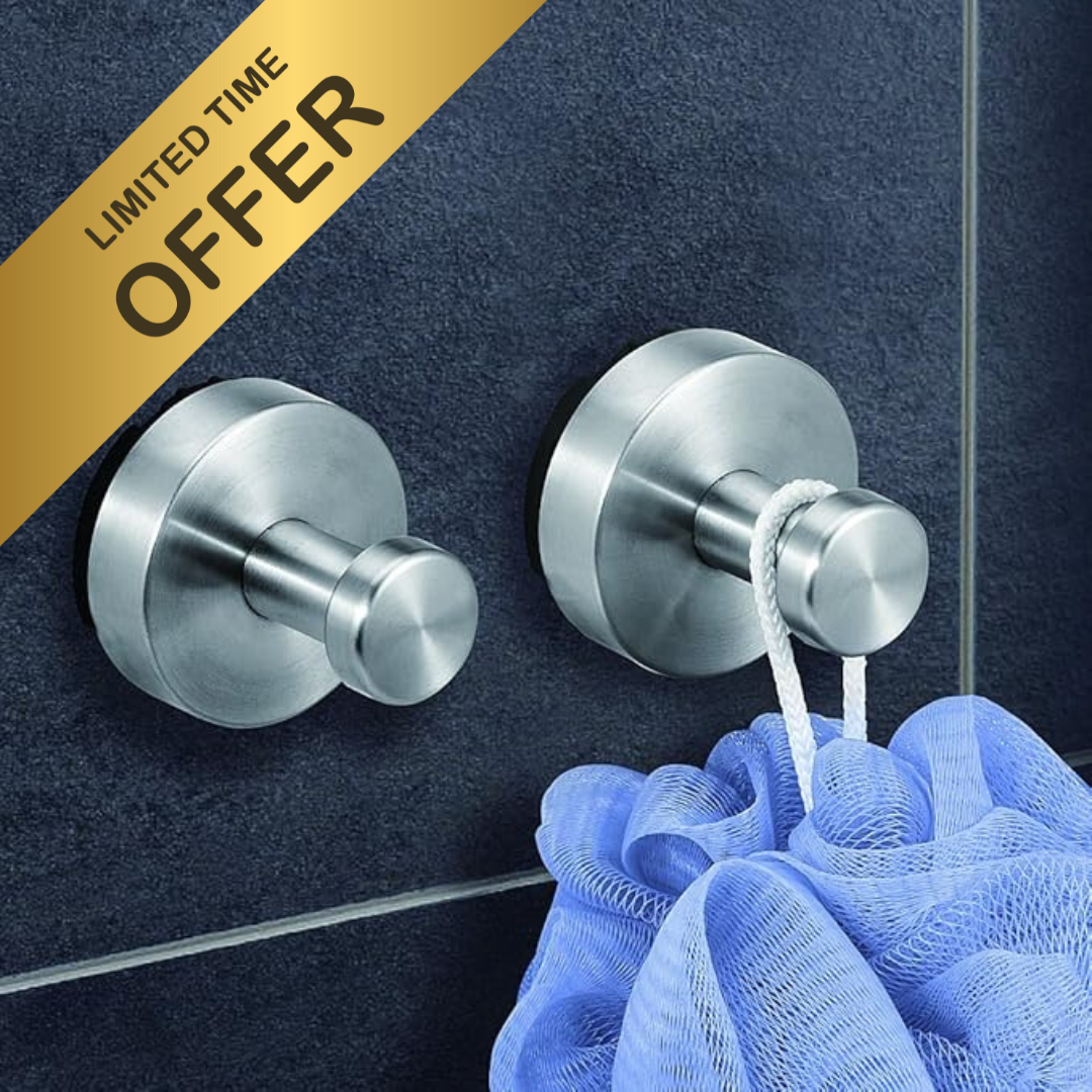 2-PIECE STAINLESS STEEL WALL HOOK SET