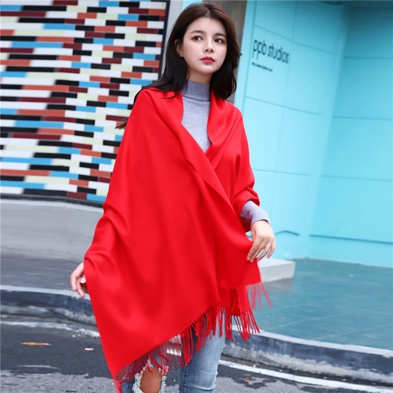 Women's Modern Style Solid Color Imitation Cashmere Scarf
