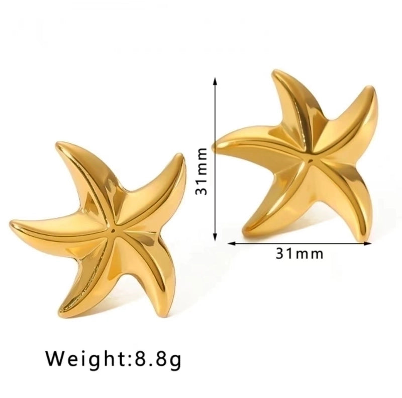 Commute C Shape Plating 304 Stainless Steel 18K Gold Plated Ear Studs