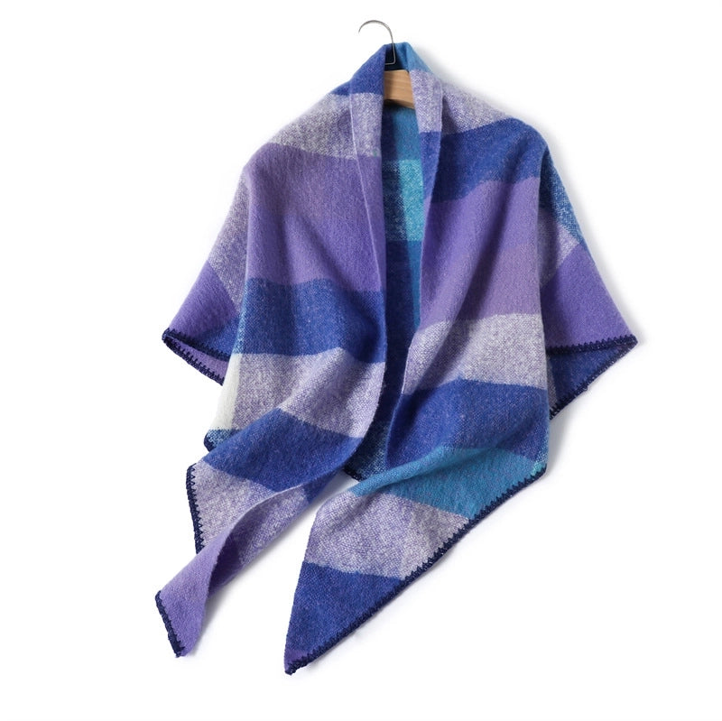 Unisex Vintage Style Lattice Imitation Cashmere Polyester Scarf