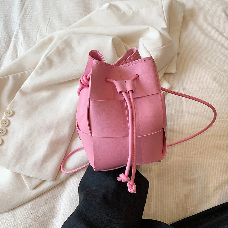 Women's Mini All Seasons Pu Leather Solid Color Classic Style Bucket String Bucket Bag