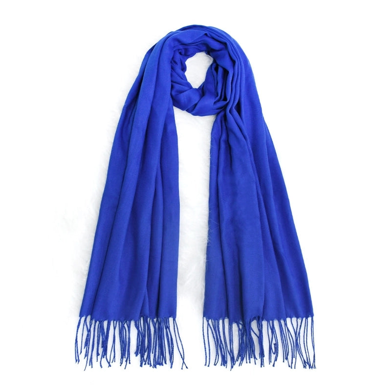 Autumn And Winter Solid Color Cashmere Scarf Women's Red Annual Meeting Printed LOGO Embroidery 200g Warm Shawl Scarf