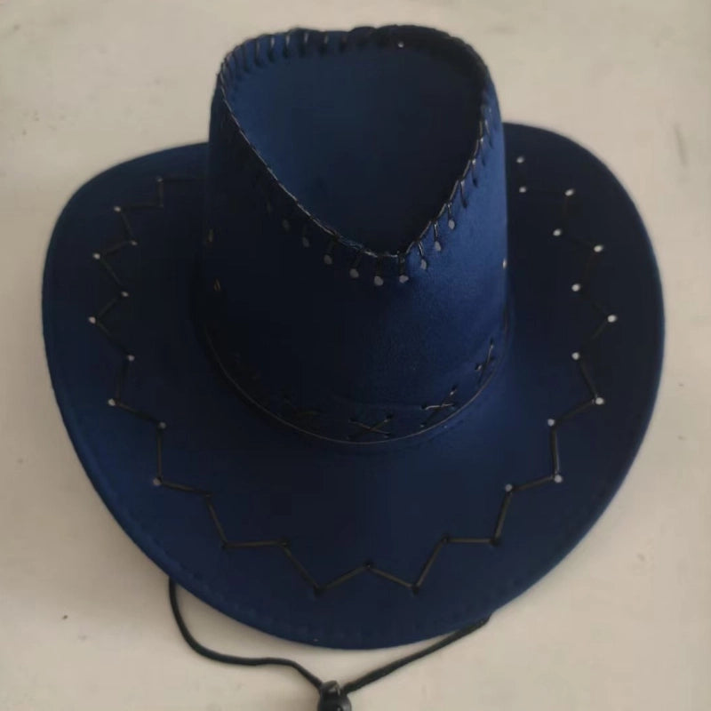New Fashion Chicken Skin Deerskin Velvet Knight Western Cowboy Hat Camouflage Cloth Hat Travel Sun Hat Straw Hat