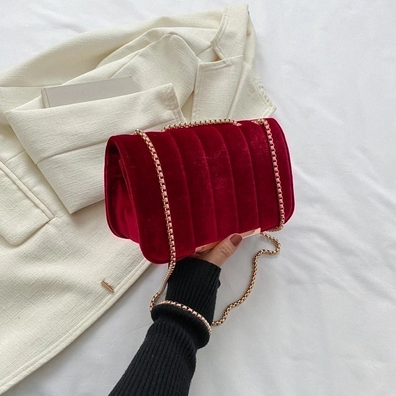 Women's Small All Seasons Pu Leather Solid Color Elegant Square Flip Cover Shoulder Bag Square Bag Chain Bag