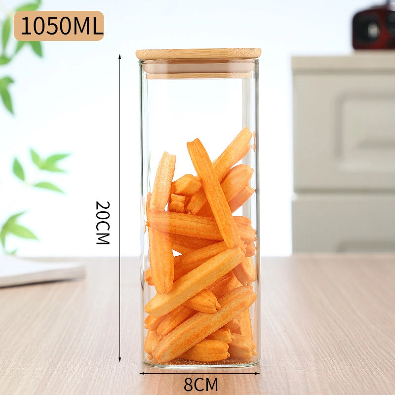 Minimalist Solid Color Wood Glass Storage Container Box