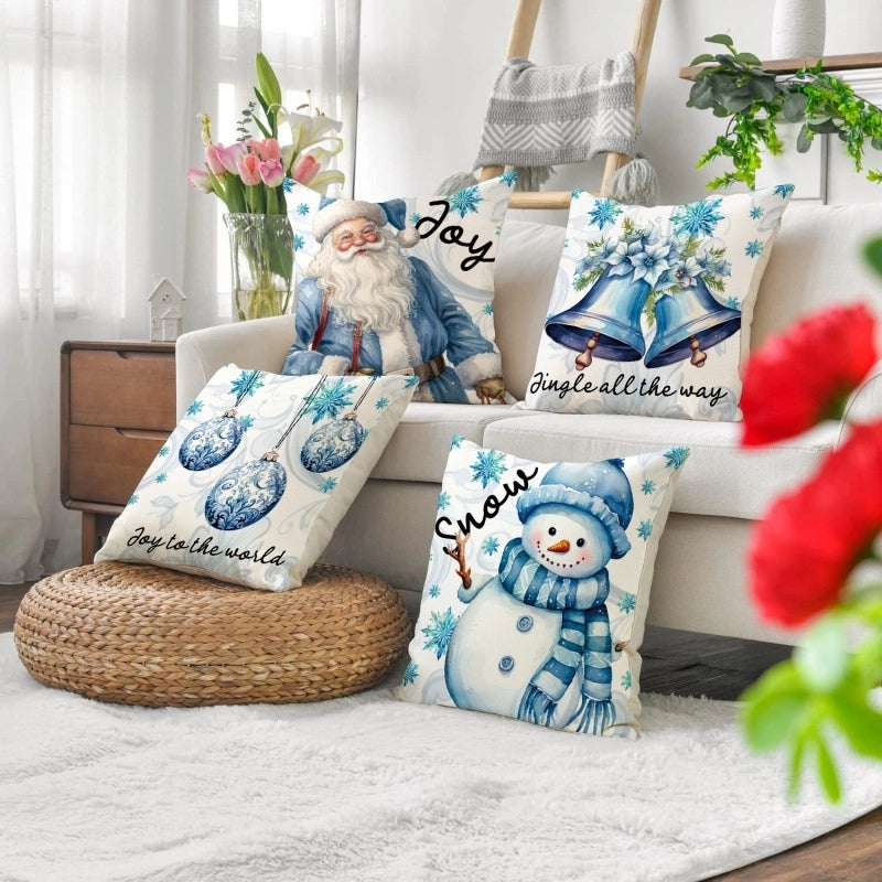 Christmas Vacation Santa Claus Linen Pillow Cases Couch & Sofa Decor