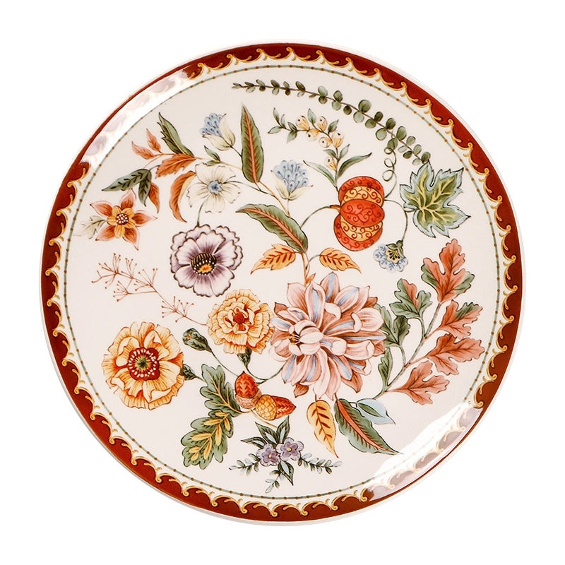 Ceramic Plate Creative Retro Western Steak Large Flat Plate Household Rectangular Plate New