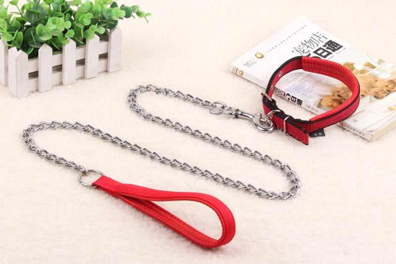 Dog Traction Pet Traction Rope Foam Handle Metal Iron Dog Chain Dog Rope Twist Chain Pet Traction Chain